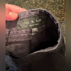 Black Rag & Bone cargo pants with strings you can tie at bottom of leg.